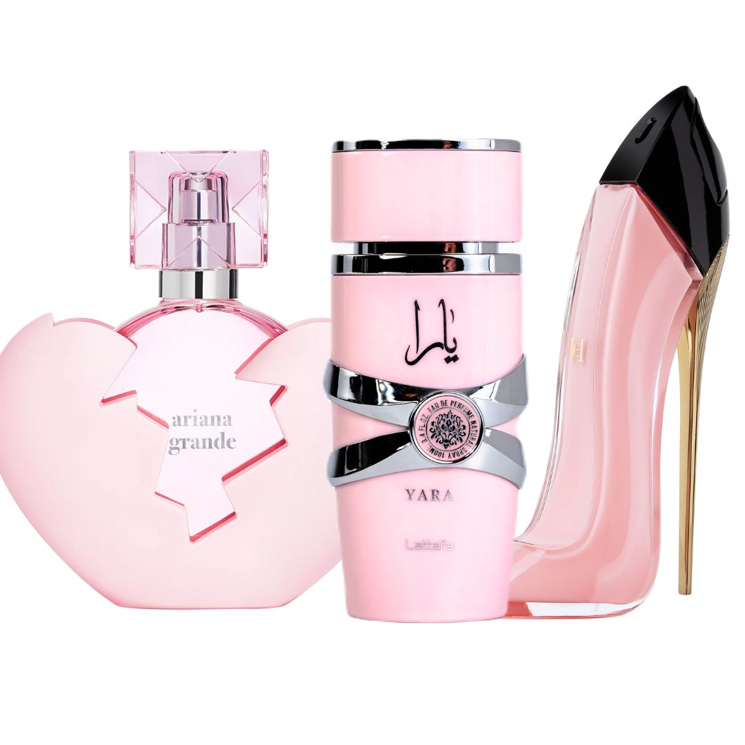 Promo Paga 1 Lleva 3: Lattafa Yara 100 ML + Thank U Next 100 ML + Good Girl Blush 100 ML
