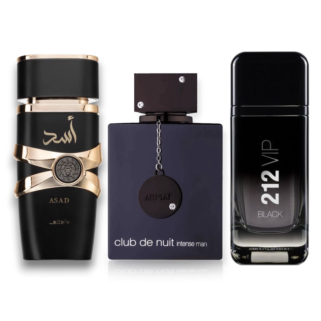 Promo 14: Club de Nuit 105 ML + GRATIS: Lattafa Asad 100 ML + GRATIS: Carolina Herrera 212 VIP Black 100 ML